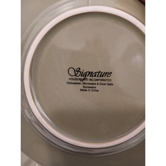 5 Home Grown Riviera Van Beer Stoneware Five 6" Cake Plate Mustard Green Vintage - Picture 10 of 11